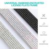 License Plate Holder Stainless Steel License Plate Frame Bling Rhinestone Front Rear License Plate Frame