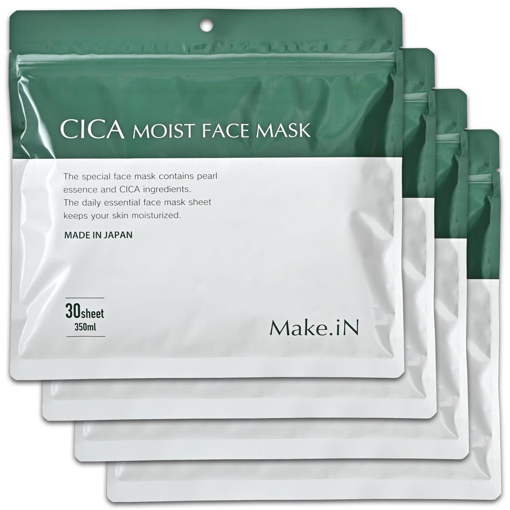 CICA MOIST FACE 30 Ansikt Made in Beauty Beauty Ark Fuktighetsgivende Hudpleie MASKE, ark, Make.iN Pakning, Maske, Japan, Ingredienser, Fuktighetsgivende, Hjemme