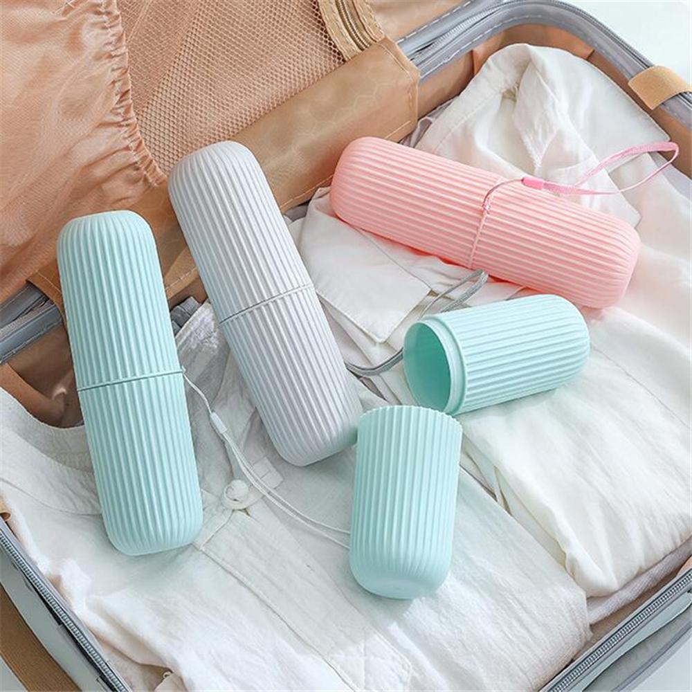1Pc Portable Toothbrush Cup Bathroom Toothpaste Holder Storage Case Box Organizer Travel Toiletries Storage Cup New Creative