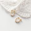 Cut 5-6mm Natural Freshwater White Pearl Bread Bead Ear Studs 925 Sterling Silver Earrings Fine For Women Girls Jewelry Gifts