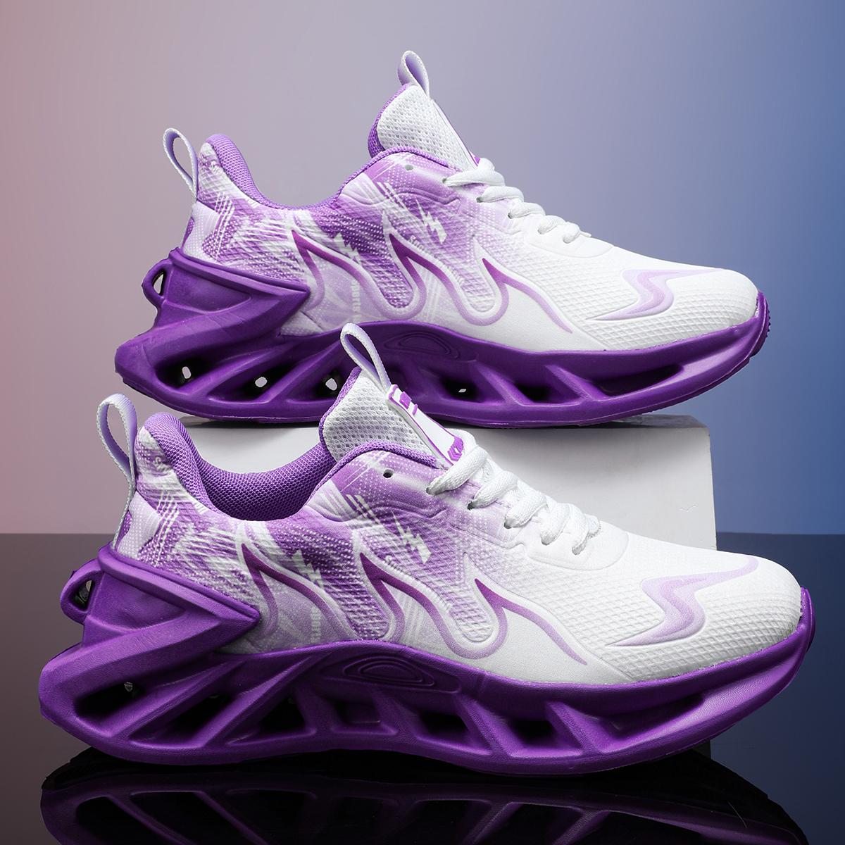 

Новые женские кроссовки для бега осень сетка дышащие кроссовки спортивная обувь мягкая подошва лезвие амортизирующие кроссовки 37 фиолетовый