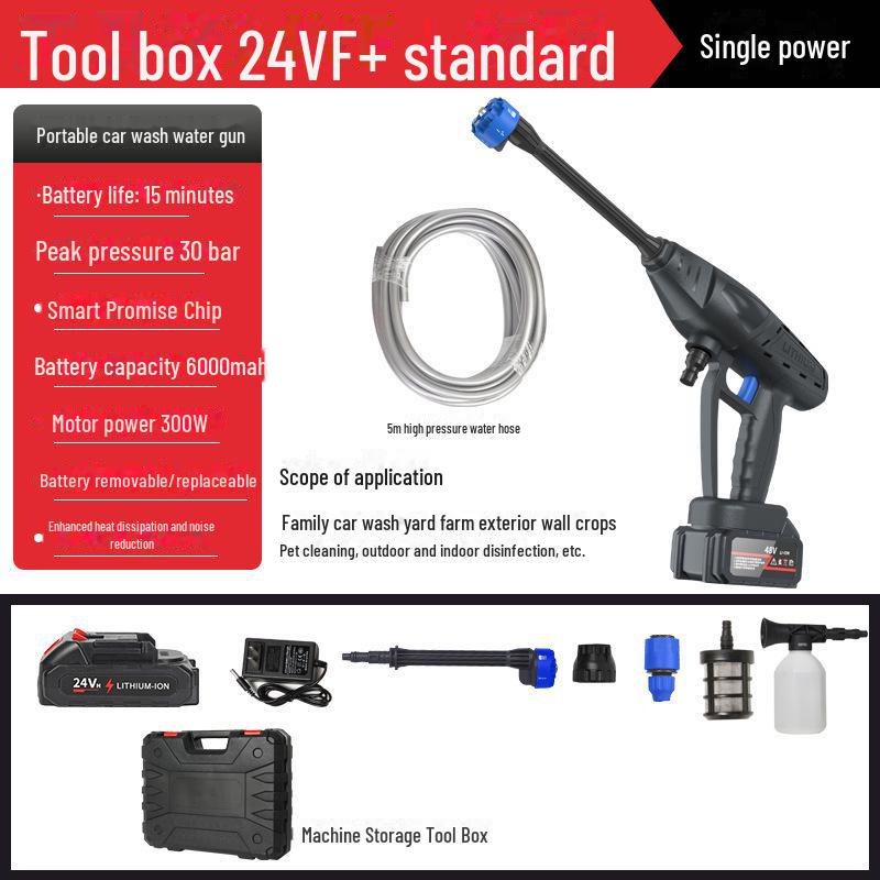 Cordless Electric High-Pressure Car Wash Gun with Rechargeable Battery