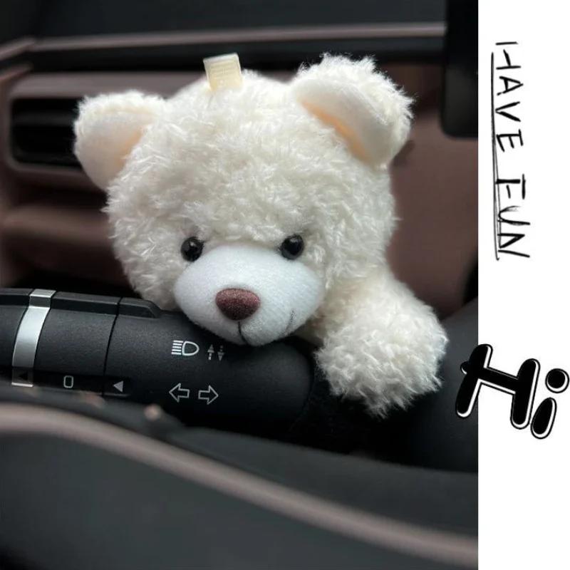 Plysj Panda Clutch Dekorasjon Bilvisker Blinklysbryter Ornamenter Søt Sløyfe Panda Bilvisker Dukke Auto Interiørtilbehør