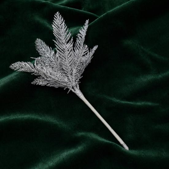 DYS Christmas Glitter Tree Filler Branches, Artificial Pine Needle Leaves Twig Picks for Xmas Ornaments, DIY Wreath Garland Decor