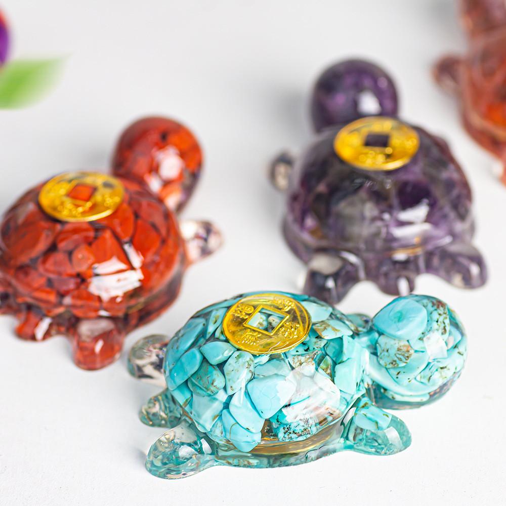 Resin Crystal Turtle Figurine Home Decor Gift For Friends And Family