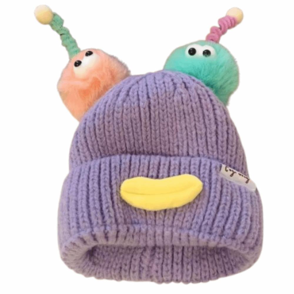 Korean Style Sausage Mouth Beanie Soft Plush Pullover Hats Gifts Cartoon Knitting Hat Outdoor