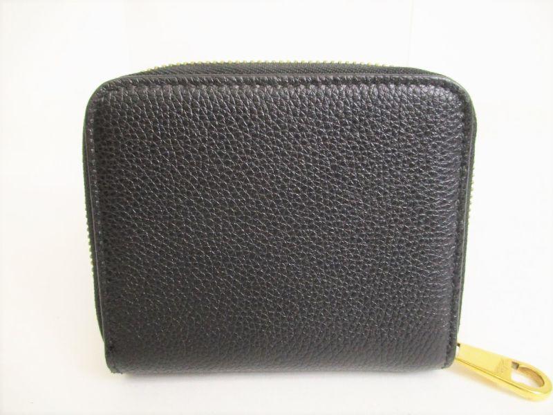 Authentic Salvatore Ferragamo Gancini Black Leather Round Zip Bifold Wallet #8762  Refurbished