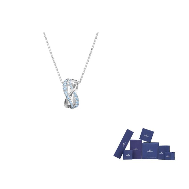 Swarovski 125. Jubiläumsausgabe Twist Spiral Anhänger Halskette Damen Halskette Blau 5582806 Box (Random Color) white