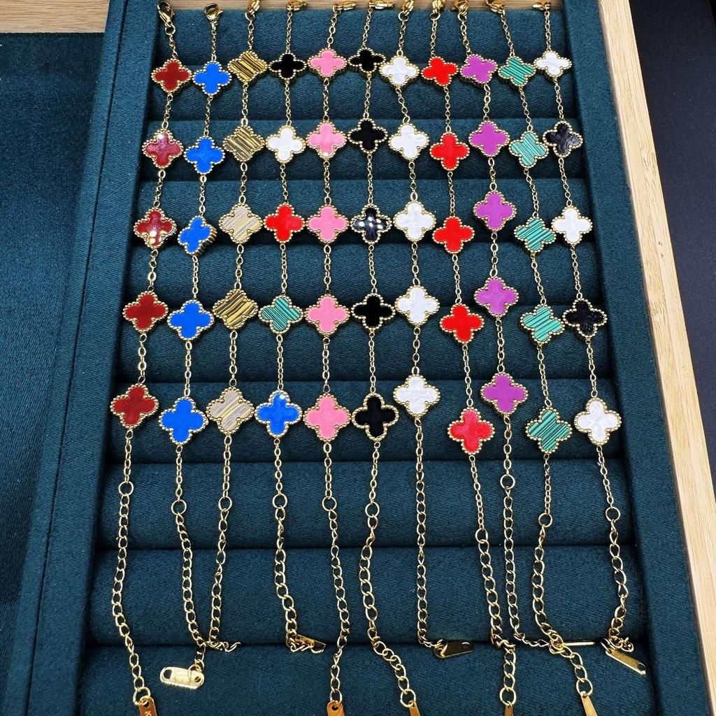 Fashion Titanium Steel Four-Leaf Clover Bracelet Women Do Not Lose Color Luxury High-Grade Hand Jewelry