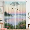 2pcs 2D Flat Printing Curtain Set Your Minds Above Nature 100% Polyester Without Electricity Birthday Party Use for Holiday