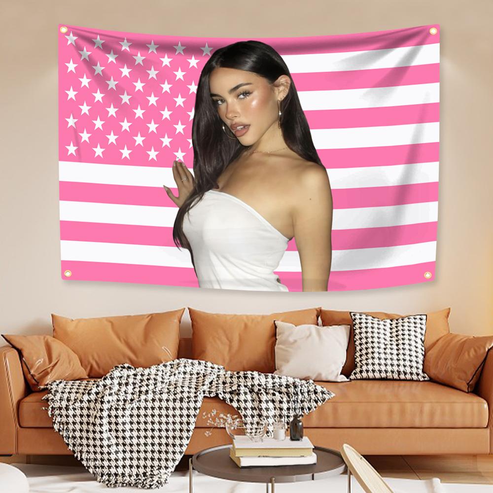 Madisons Tapestry Beers Pink American Flags Pop Singer Art Wall Hanging Decor Banners Room Aesthetic Teen Home Tapestry