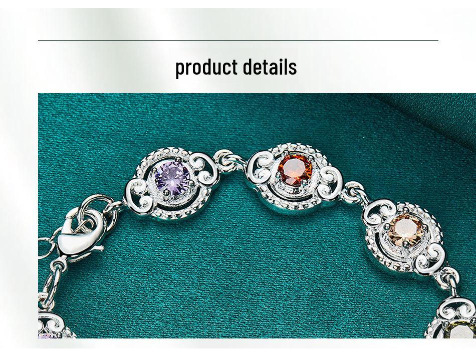 West Lake Beauty Multicolor Zircon Silver Bracelet for Women