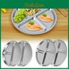 Stainless Divided Dinner Steel 2pcs Plates Enduring Round Western Food Plate Pasta Dish Salad Breakfast Plate Kitchen Tableware