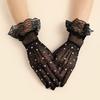 Floral Transparent Gloves Retro Short Gloves High Quality Wedding Gloves  for Women