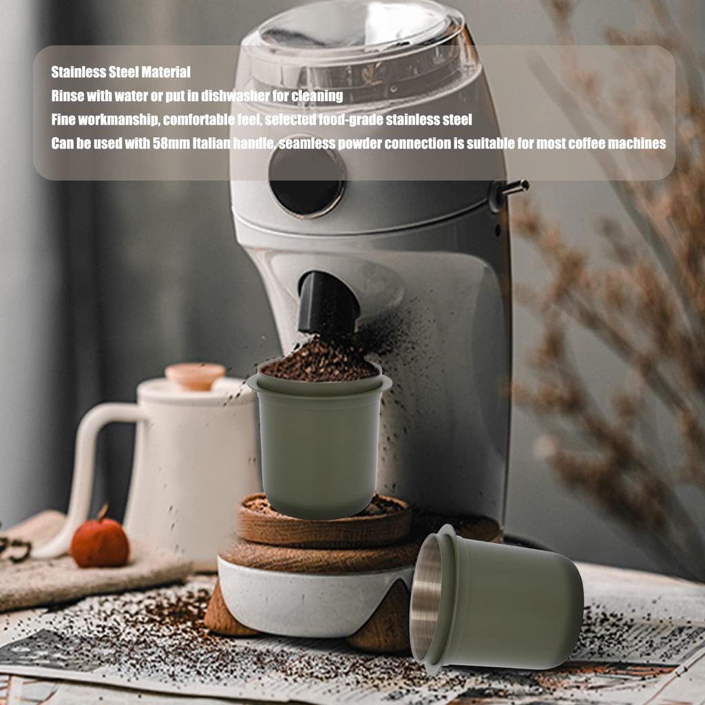 150ml Stainless Steel Coffee Dosing Cup, Stickless Crema Coffee Product, Anti-Flying Powder, Easy to Clean, Compatible with 58mm Italian Handle