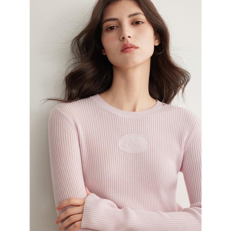 ELLE Women's Slim Fit Merino Wool Blend Knit Sweater