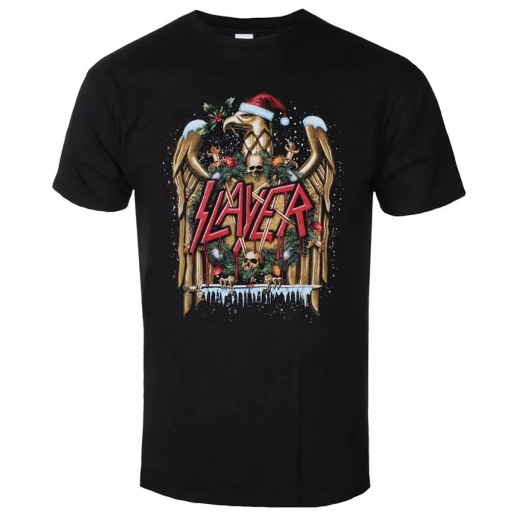 Slayer Logo Inspirational Print Tshirt Casual Street Style Cotton Tshirt Suitable For Metal Enthusiasts Casual Summer Tshirt