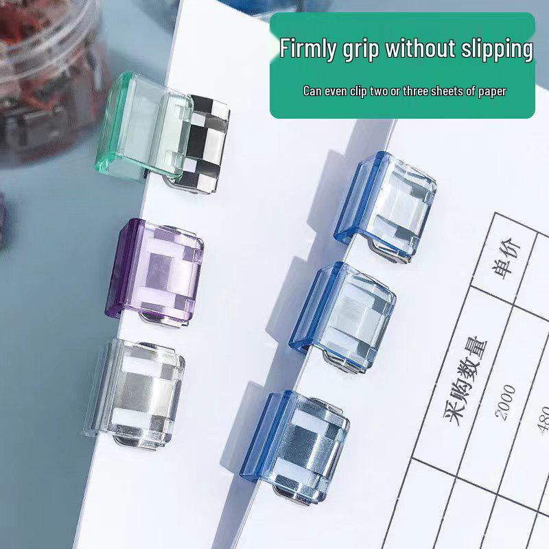 Multi-functional Transparent Push Clip Organizer for Test Paper Iron Push Clip Purple