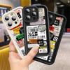 Stickers Collage Code Label Case For Apple iPhone 17 16 15 14 13 12 11 Pro Max 17 Air 16E XS X XR 7 8 Plus Soft Phone Back Cover
