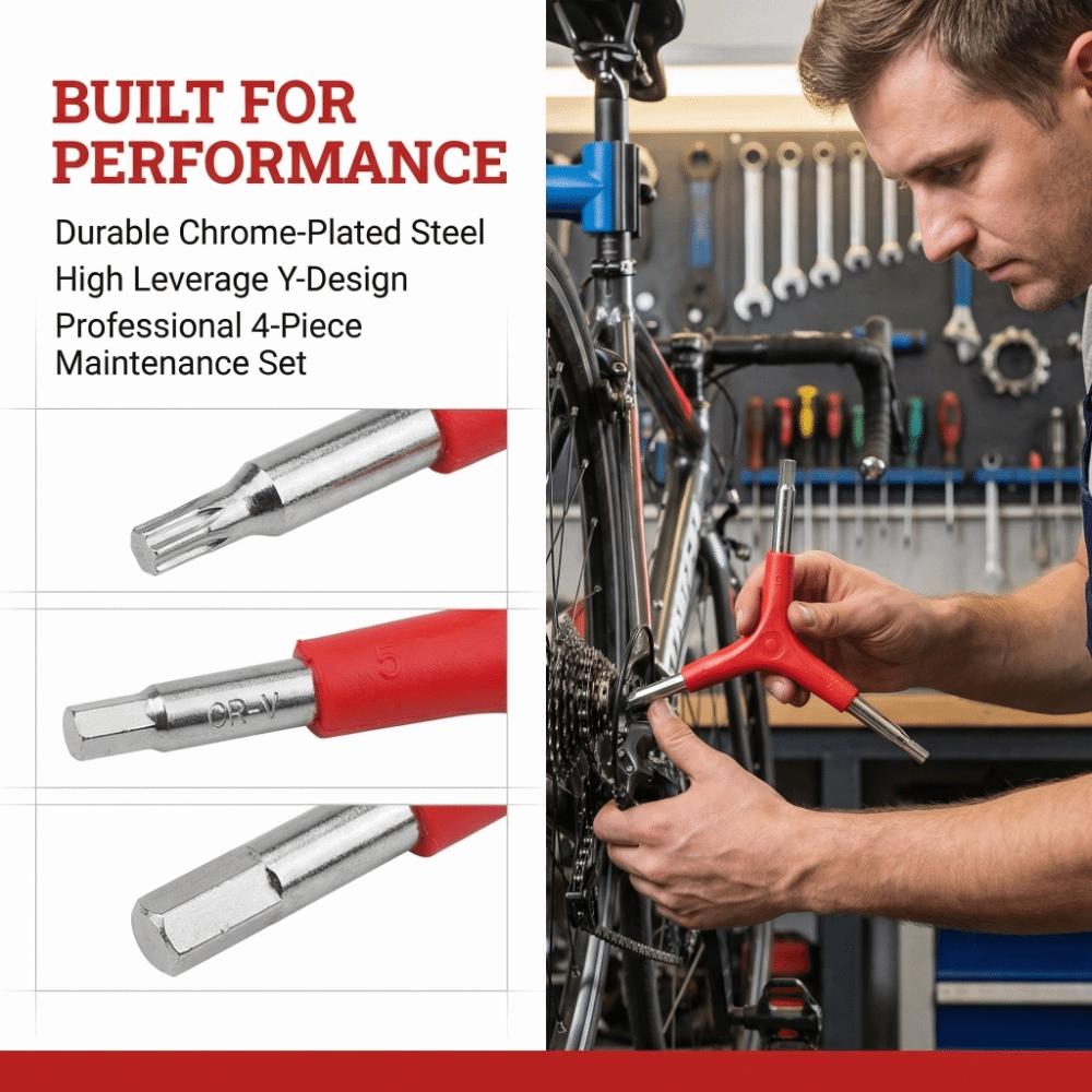 4PCS Y-Shaped Bike Hex Wrench 4/5/6mm Inner Hex Wrench Portable Three Way Hex Wrench  Cycling Repair