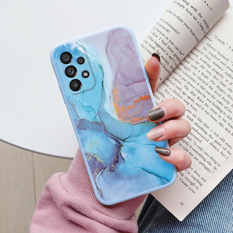 Case For Samsung Galaxy A53 5G A 53 Back Cover Protective Silicone Funda Fashion Marble Stone Texture Coque For Samsung A53 Capa
