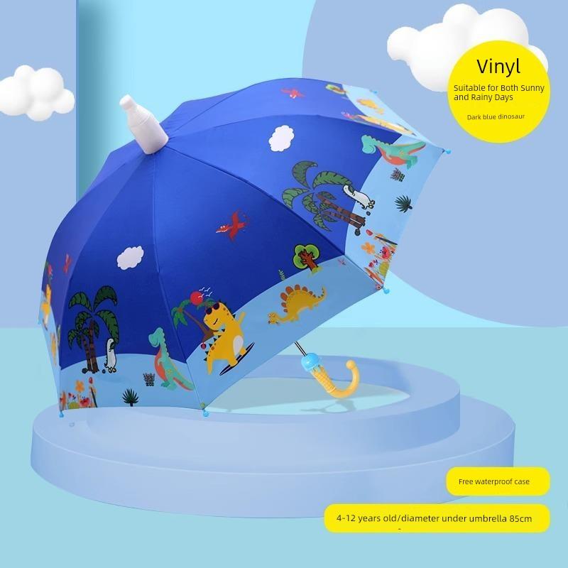 Children's Umbrella Kindergarten Baby Boys and Girls Kids Student Cartoon School Umbrella Lightweight Dinosaur Unicorn Umbrella