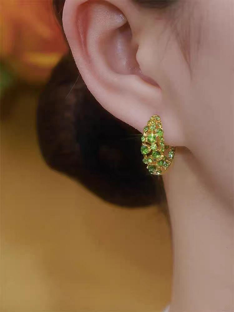 Flash zircon earrings ins temperament high-end design earrings personalized ears