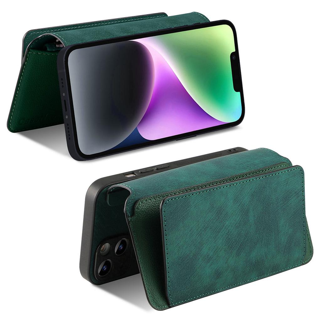 CASENEO MW-02S Magnetic Detachable Leather Phone Cover for 6.1 inch Phone RFID Blocking Wallet Stand