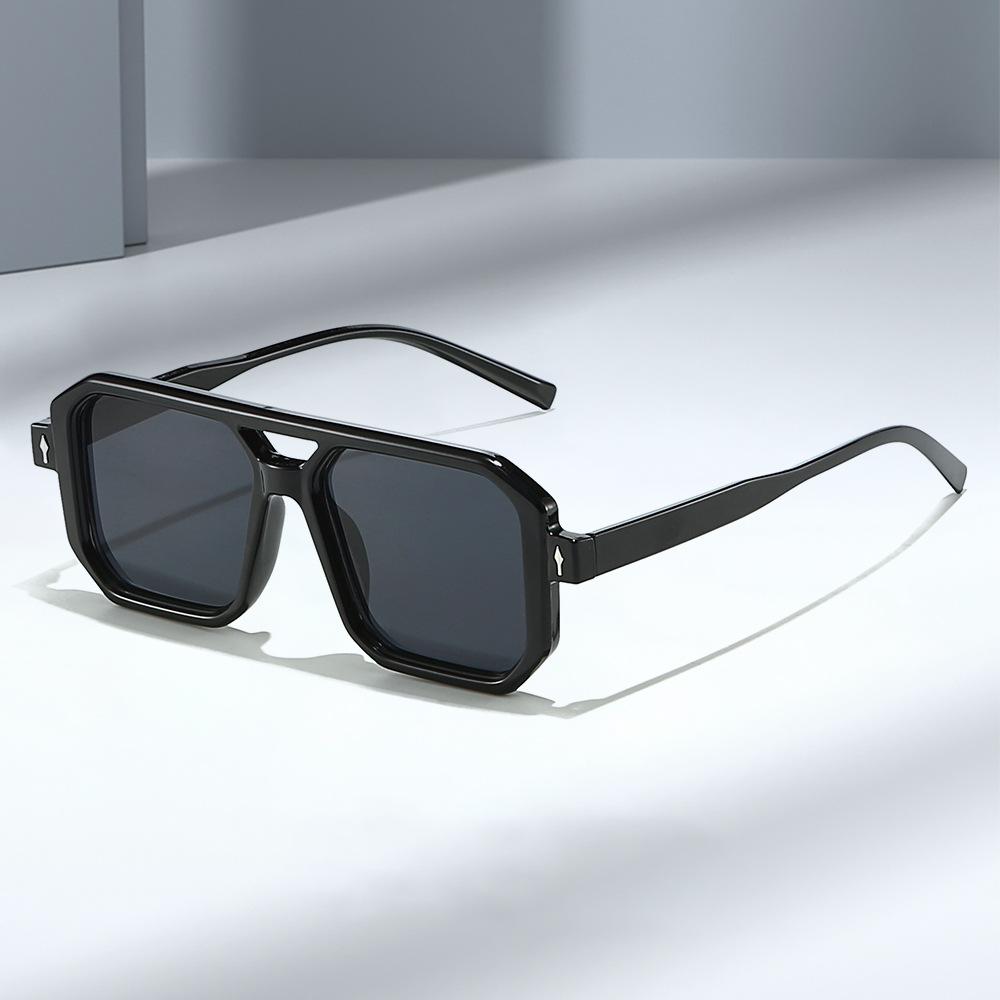  New Ins Popular Fashion Double Bridges Square Women Sunglasses Vintage Rivets Men Candy Color Sun Glasses Shades UV400