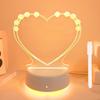 Heart LED Night Light with Message Board - USB Powered, Warm Light Bedside Lamp for Bedroom Decoration