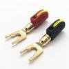Gold-Plated 4MM No-Weld Y-Shaped Banana Plug with Self-Locking Snap-Fit Socket