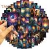 78Pcs Tarot Doodle Stickers PVC Waterproof Fade-Resistant DIY Laptop Luggage Decals Bright Color Tarot Card