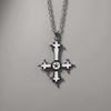 Bloody Red Gothic Inverted Cross Pendant Punk Style Necklace For Women