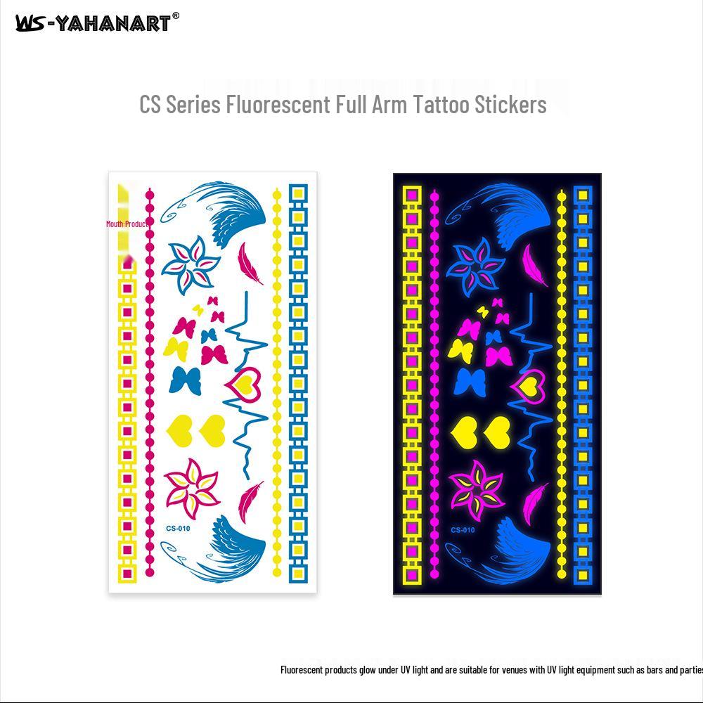 Creative Fluorescent Waterproof Full Arm and Face Tattoo Sticker