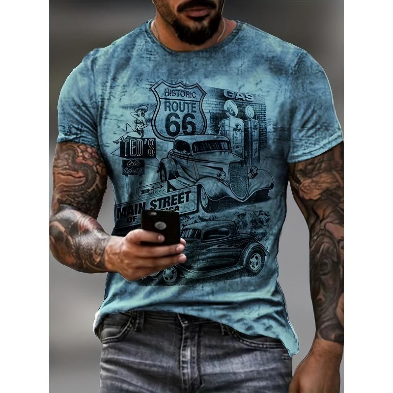 ETST48 Bedrukt Heren T-shirt met Korte Mouwen - Zacht Ademend Comfort voor Dagelijks Gebruik 6XL