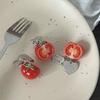 3D Red Tomato Keychain Durable Resin Fruit Pendant Small Size for Phone Case Bag Travel Luggage Lovely Souvenir for Travelers