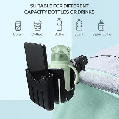 Stroller Feeding Bottle Holder Phone Holder 360 Rotatable Milk Bottle Support Bracket Water Cup