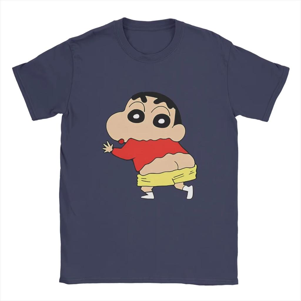 Miniso Fun Crayon Shinchan Mens Womens Tshirt Anime Cartoon Fashion Short Sleeve Round Neck Tshirt Cotton Clothing
