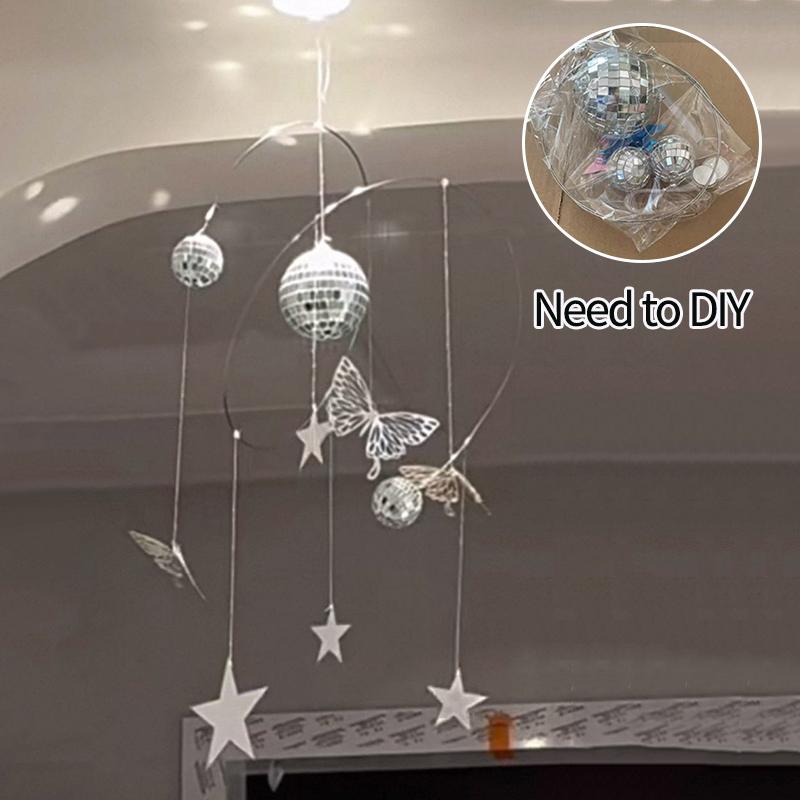 Disco Multi Sided Wind Chime Decorative Reflective Ball Wind Chime Pendant Diy Girl Birthday Gift Planet Light Show Home Decor