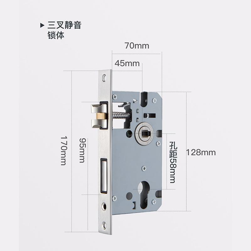 Euro Walnut Wood Handle Door Lock Indoor Universal Security Door Locks Bedroom Mute Deadbolt Lock Furniture Hardware Accessories