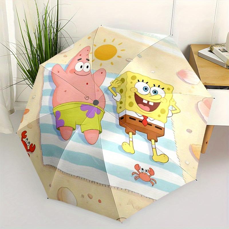 1pc Beach SpongeBob and Patrick Automatic Opening and Closing Umbrella - Suitable for Various Occasions, Outdoor Activities, Lightweight and Durable A