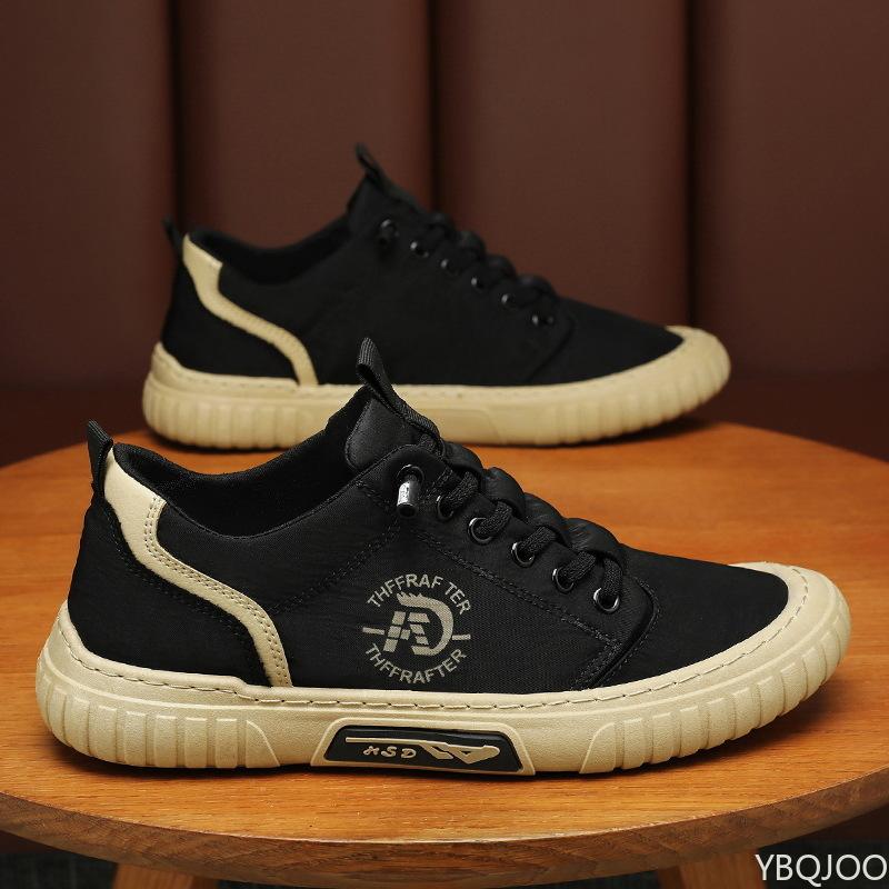 

Fashionable men s 2025 summer new breathable and comfortable men s casual sports shoes, soft soled lace up flat shoes 43 чёрный