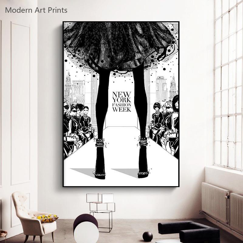 Fashion Paris Grils Canvas Poster Modern Wall Art Posters New York London Perfume Pictures Print Painting For Living Room Decor