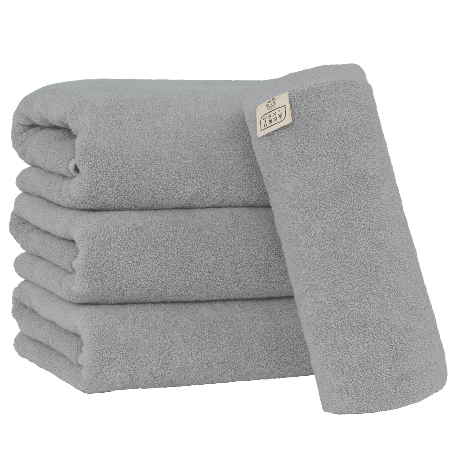 

Towel Laboratory Bath Set of JapanTechnology [Spongy Touch] #033 Towels, Gray, 4, Soft, Medium-Weight, High-Volumn Absorbency, Durable, 100% Cotton,