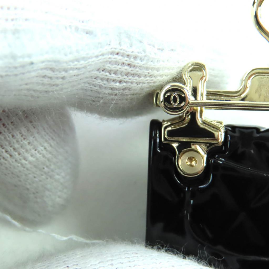 CHANEL Brooch COCO Mark F Pearl Bag Design black Women B23C AB9849 Used