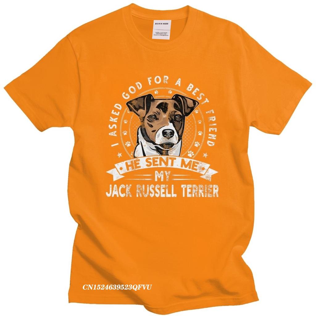 Grunge Style Jack Russell Terrier Men Camisas Men Casual Dog Friend Tshirt Distressed Print Premium Cotton Tee Camisas