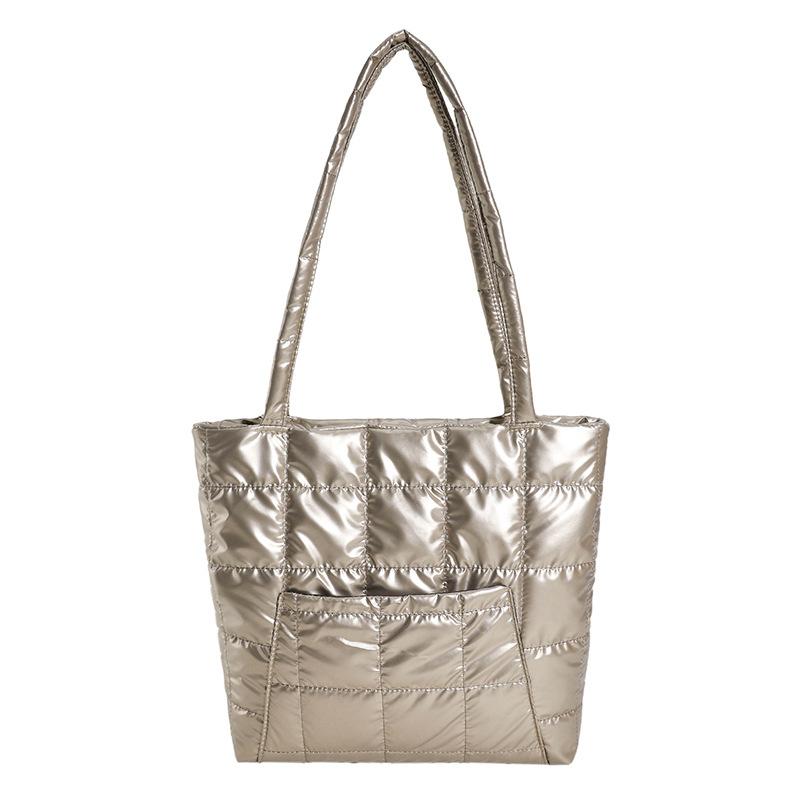 Высококачественная женская сумка из фактурной ткани вместительная модная осенне-зимняя перламутровая сумка через плечо сумка-тоут для поездок на работу 36x10x29cm золотой 980₽