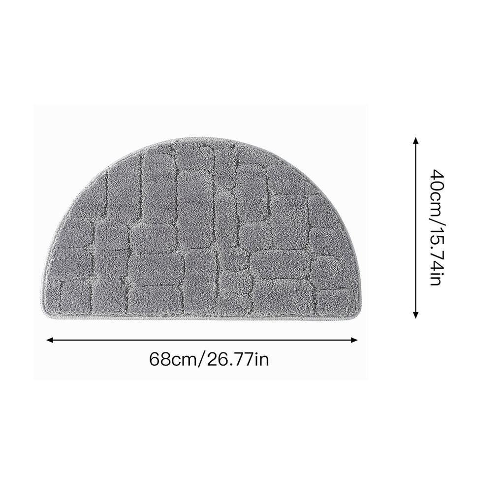 Ultrafine Fiber Absorbent Doormat Comfortable Semi Circle Solid Color Mat
