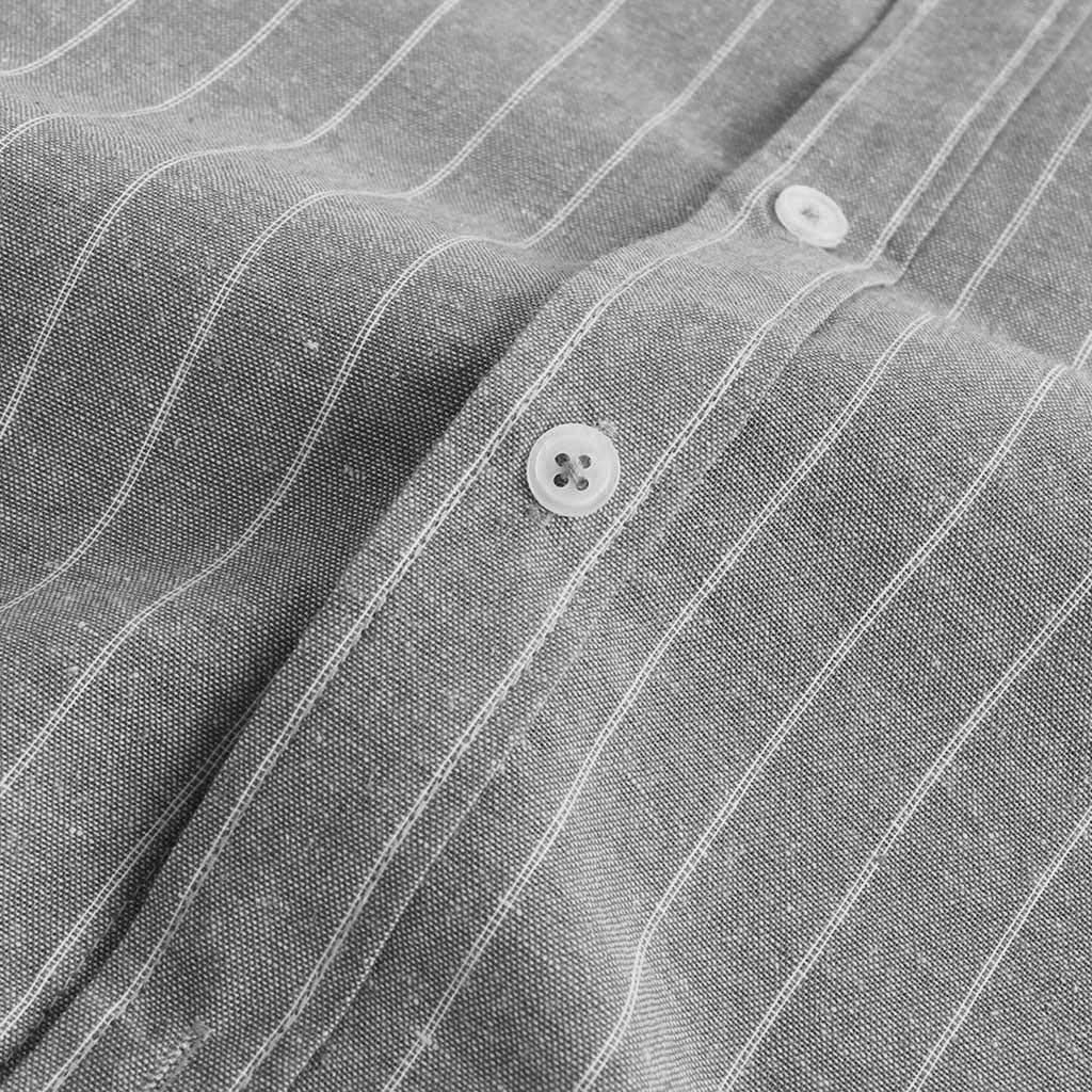 Summer Mens Casual Striped Stand Collar 7 Points Sleeve Button Cotton Shirt Top Summer Mens Casual Striped Stand Collar 7 Points Sleeve Button Cotton Shirt Top