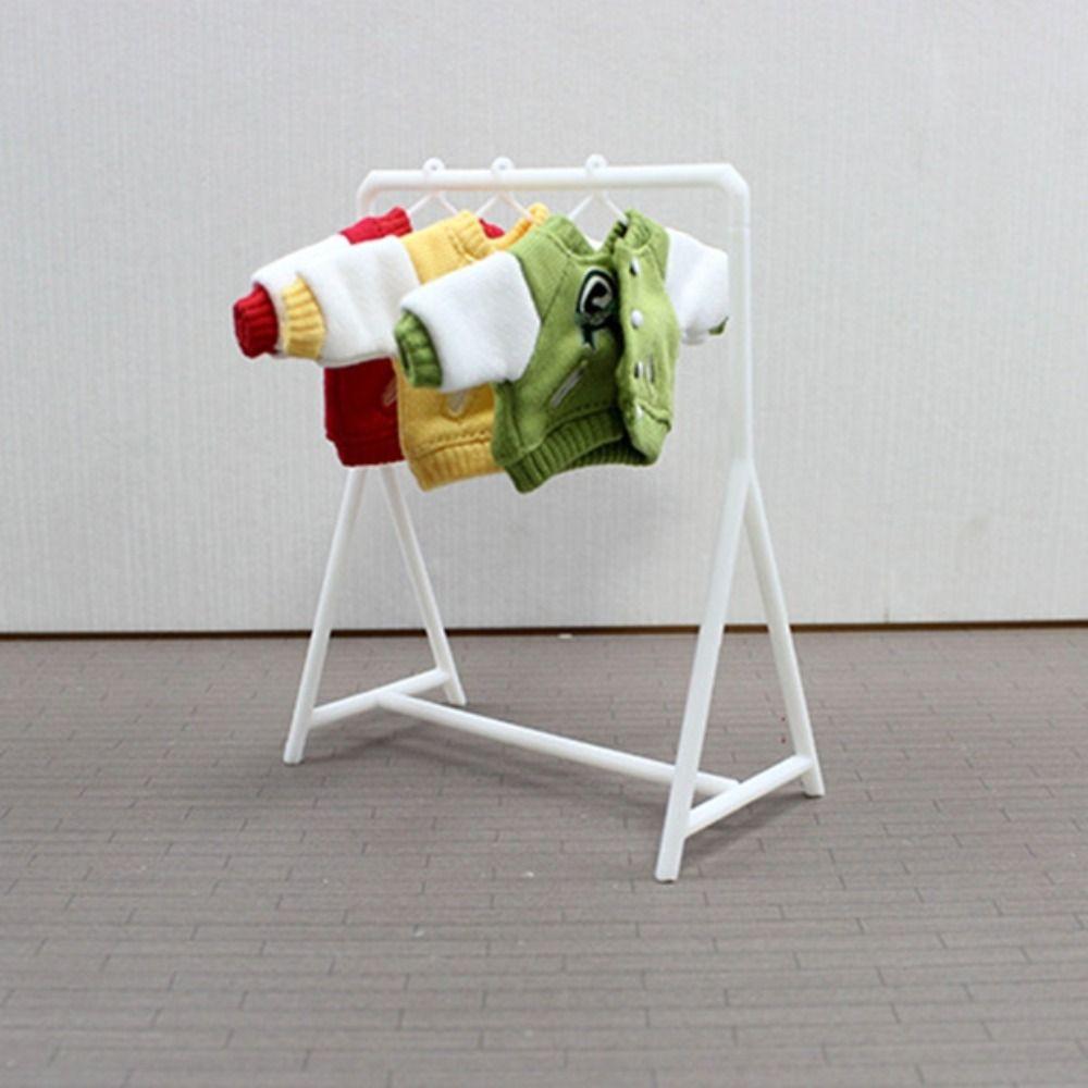 Display Stand Miniature Hangers 1/12 Scale Dollhouse Clothing Rack Doll Clothes Rack  Kid Toy